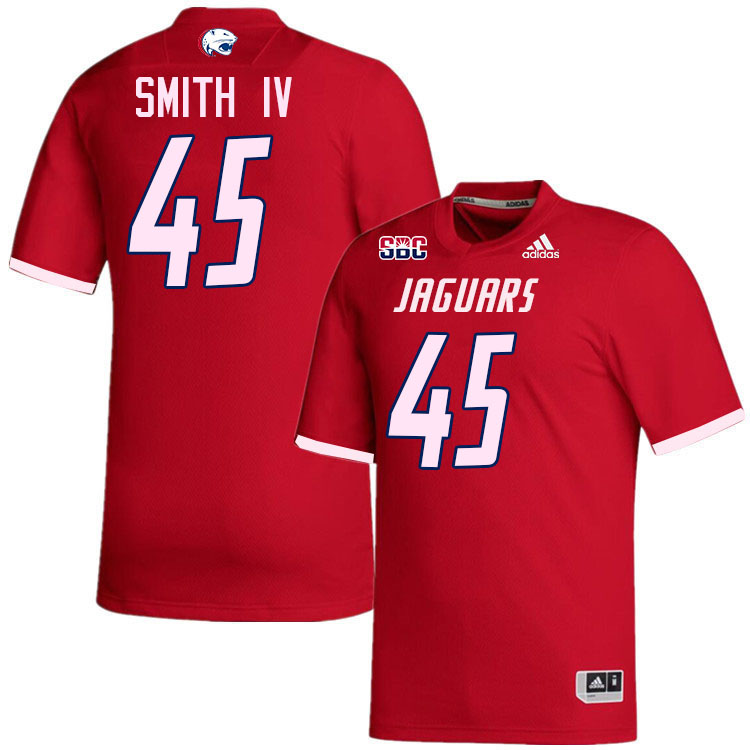#45 Ed Smith IV South Alabama Jaguars Jerseys,College Football Uniforms,Apparels Stitched-Red #45 Ed Smith IV South Alabama Jaguars Jerseys,College Football Uniforms,Apparels Stitched-Red